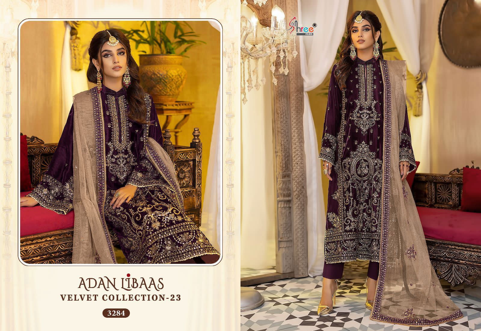 Shree Adan Libaas Velvet Collection Vol 23 Pakistani Suits Catalog
